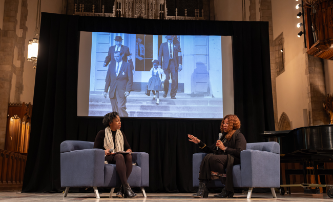 Ruby Bridges and Rashauna Johnson on stage