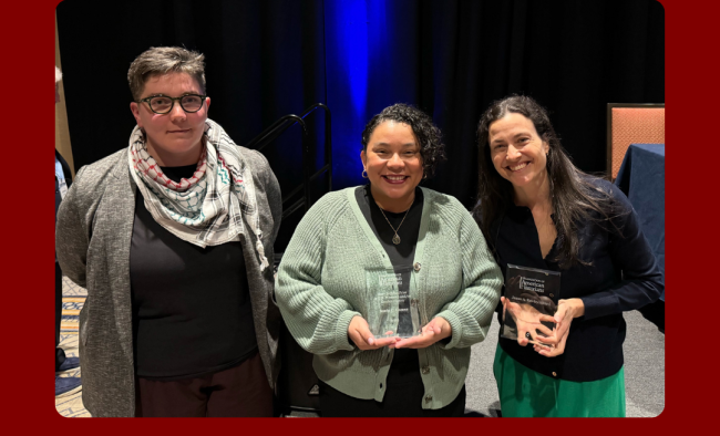 Left to Right: Trish Kahle, Sonia Gomez, Sarah L. H. Gronningsater