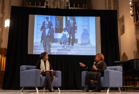 Ruby Bridges and Rashauna Johnson on stage